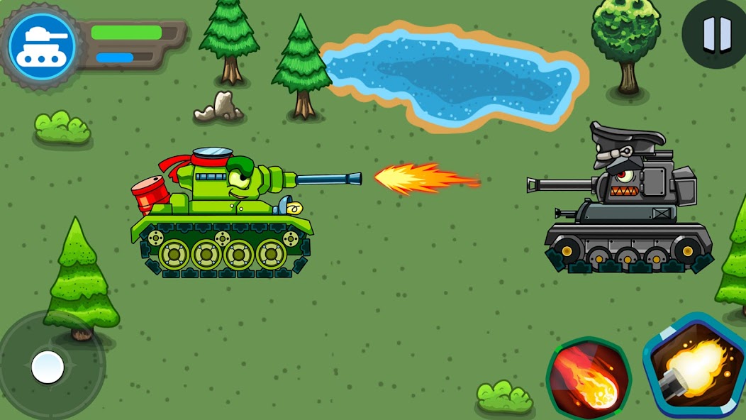 Tank battle: Tanks War 2D Mod screenshot 1