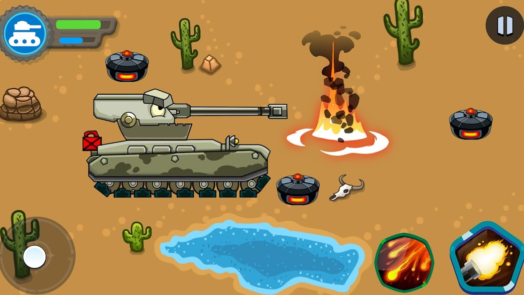 Tank battle: Tanks War 2D Mod screenshot 2