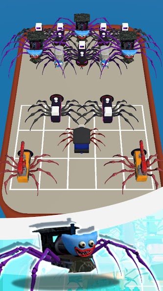 Spider Train Run: Merge Battle Mod screenshot 2