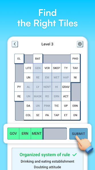 Syllatiles - Word Puzzle Game Mod screenshot 2