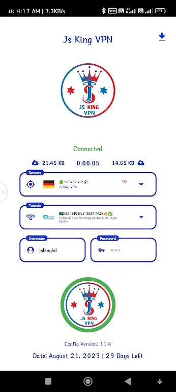 JS King VPN screenshot 1