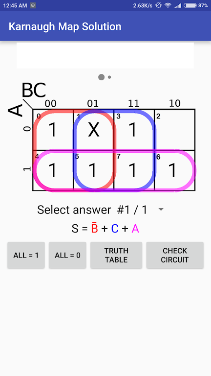 Karnaugh Kmap Solver screenshot 1