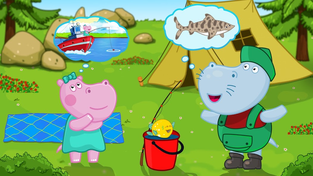 Fishing Hippo: Catch fish Mod screenshot 1