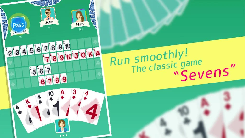 Sevens - Fun Classic Card Game screenshot 1