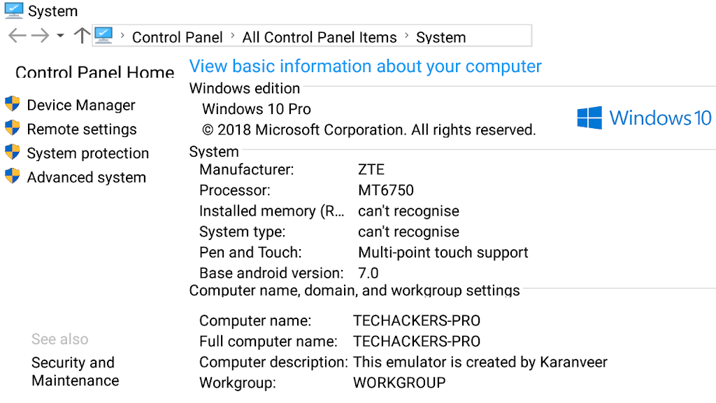 Windows 10 Emulator Android screenshot 4