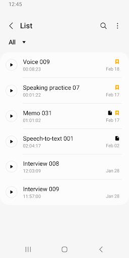 Samsung Voice Recorder screenshot 1