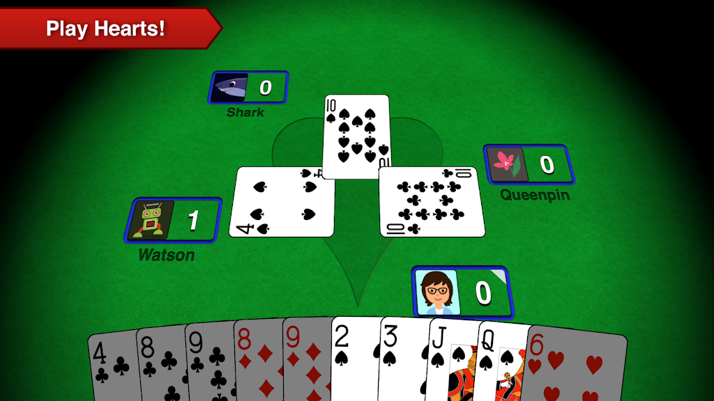 Hearts + Classic Card Game screenshot 1