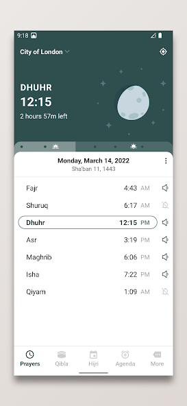 Prayer Times and Qibla Mod screenshot 1