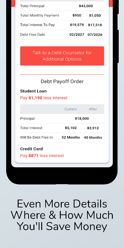 Debt Snowball Calculator screenshot 1