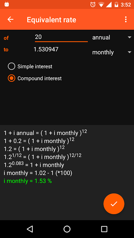 Calfi - interest calculator, screenshot 3