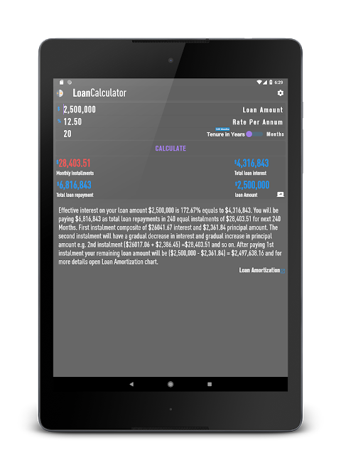 EMI Calculator - Loan & Finance with amortization screenshot 4