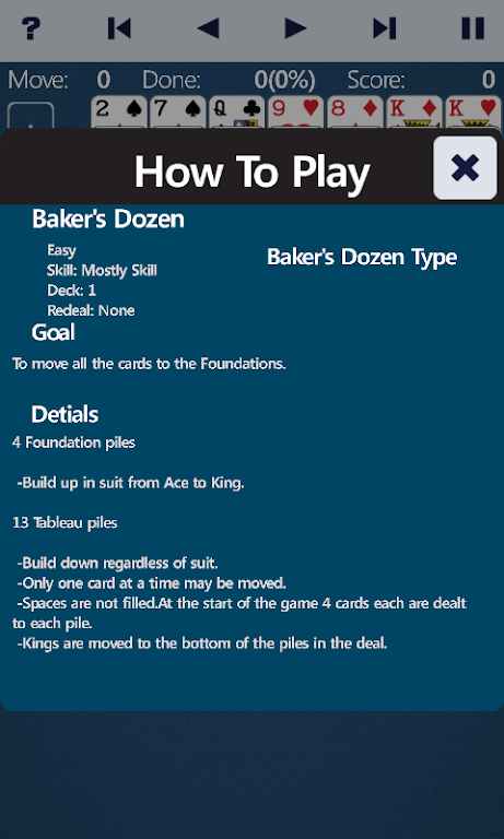 Baker's Dozen Solitaire screenshot 4