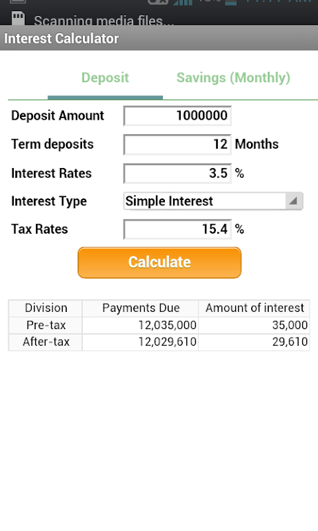 Interest Calculator screenshot 1