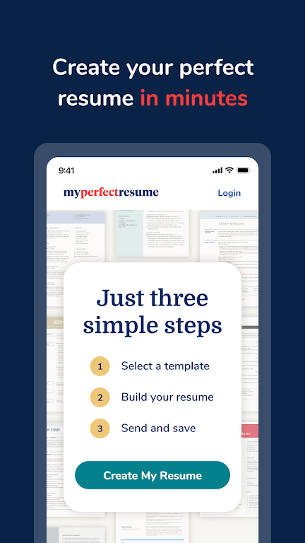 MyPerfectResume Builder screenshot 1