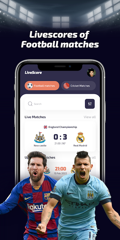 Live Soccer Score & Cricket TV screenshot 1