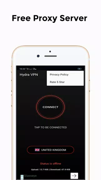 Hydra Vpn (Dns Leak) Windscrib  - Free VPN screenshot 3