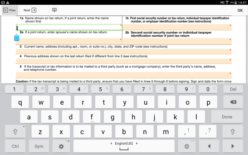 PDF Form 4506 T for IRS: Sign Tax Digital eForm screenshot 4