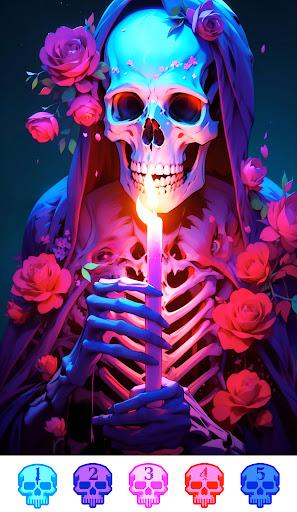 Dark Skeleton Color by number screenshot 3