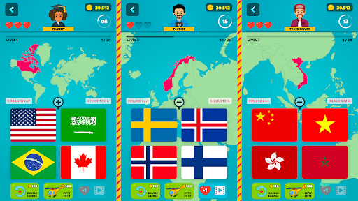 Flags of the World 2: Map - Geography Quiz screenshot 3