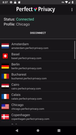 Perfect Privacy VPN screenshot 1