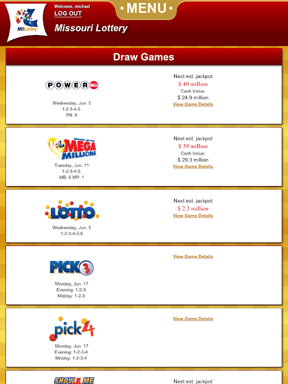 MOLottery screenshot 2