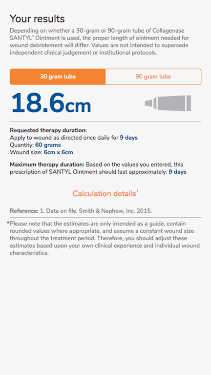 SANTYL* Ointment calculator screenshot 3