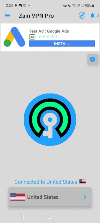 Zain VPN Pro screenshot 1