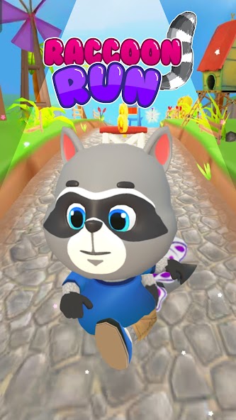 Raccoon Fun Run: Running Games Mod screenshot 2