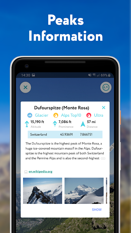 PeakVisor – 3D Maps & Peaks ID Mod screenshot 4