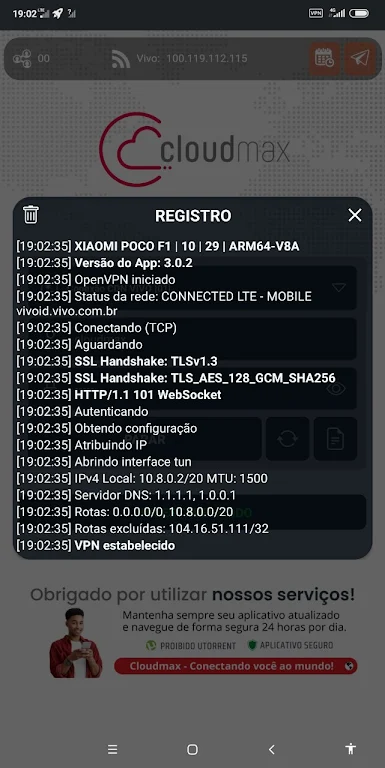 Cloudmax - Conexão OpenVPN screenshot 3