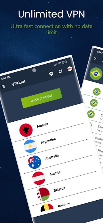 VPN.Lat: Unlimited and Secure Mod screenshot 1