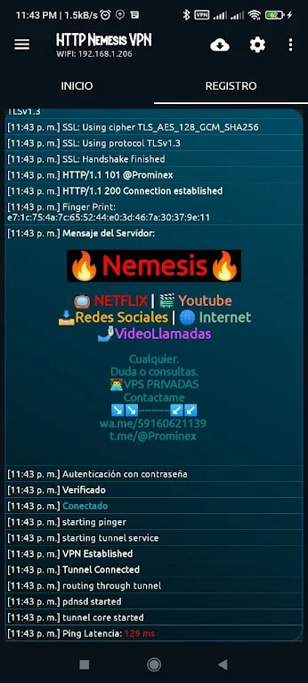 HTTP Nemesis VPN screenshot 1