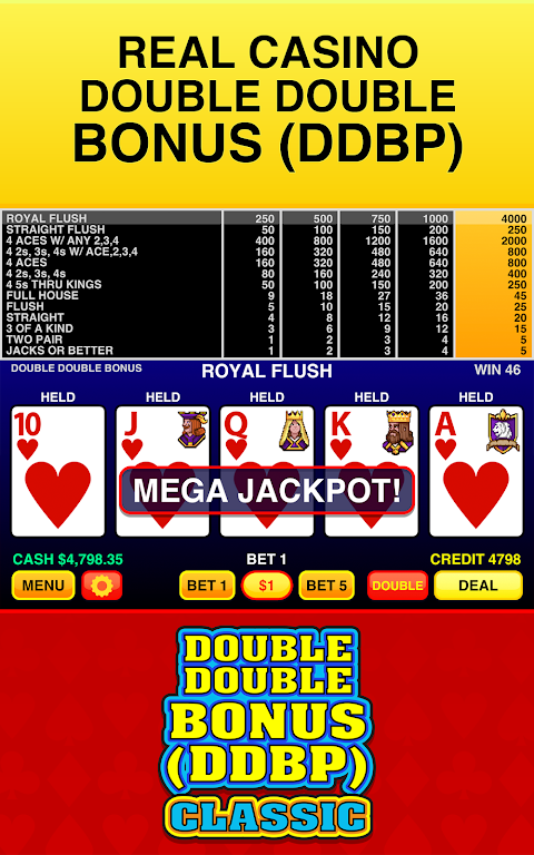 Double Double Bonus (DDBP) - Classic Video Poker screenshot 1