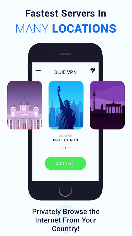 Blue VPN free Unlimited Bandwidth screenshot 3