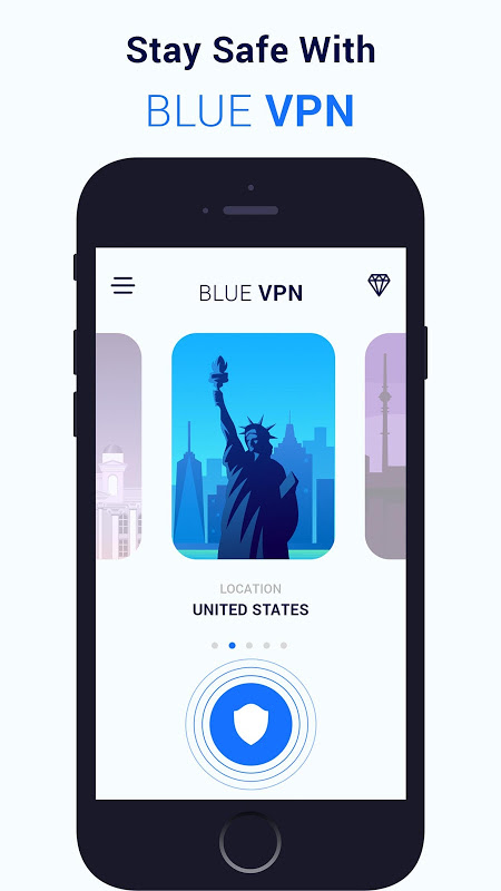 Blue VPN free Unlimited Bandwidth screenshot 1