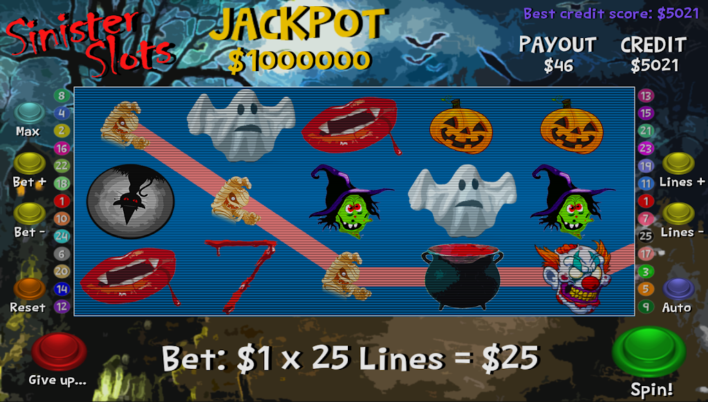 Sinister Slots screenshot 2