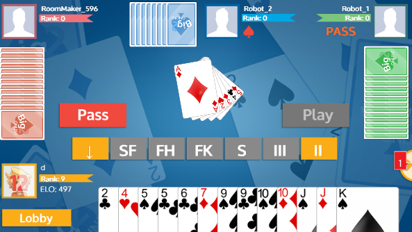 Big 2 PVP Card Game screenshot 2