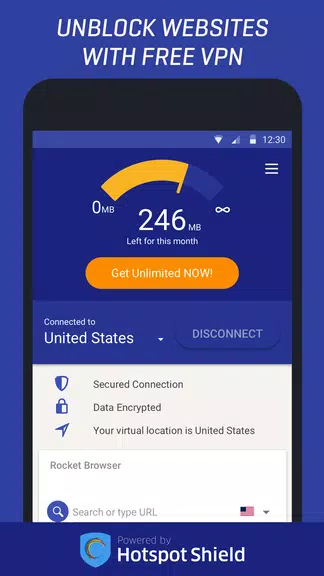 Rocket VPN Free – Internet Fre screenshot 1