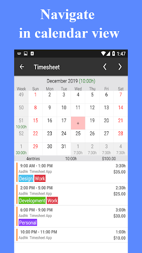 Timesheet – Work Hours Tracker screenshot 2