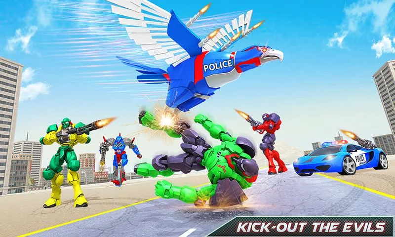 Flying Eagle Robot Car Games screenshot 1