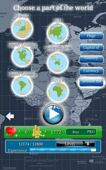 Geography: capitals, flags, co screenshot 2