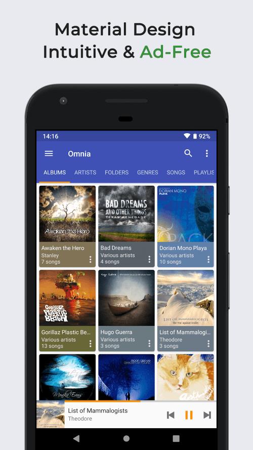 Omnia Music Player screenshot 1