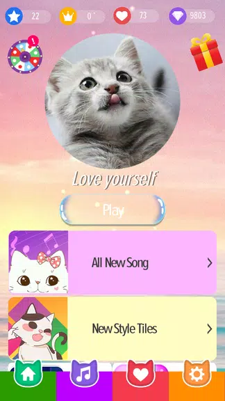 Pink Cat Piano - Magic Girly Piano Tiles Cat screenshot 1