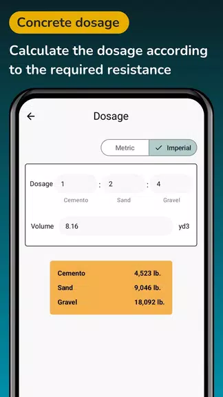 Cement Concrete Calculator ft screenshot 2