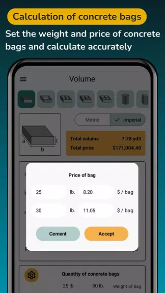 Cement Concrete Calculator ft screenshot 4