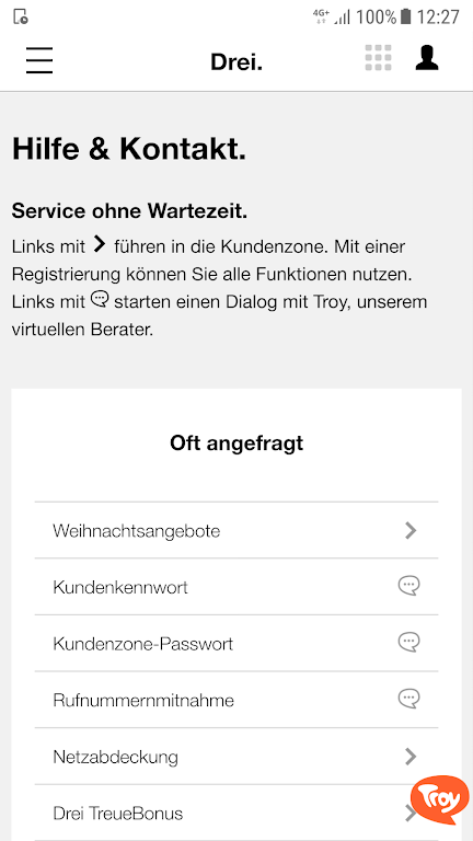 Drei Kundenzone screenshot 2