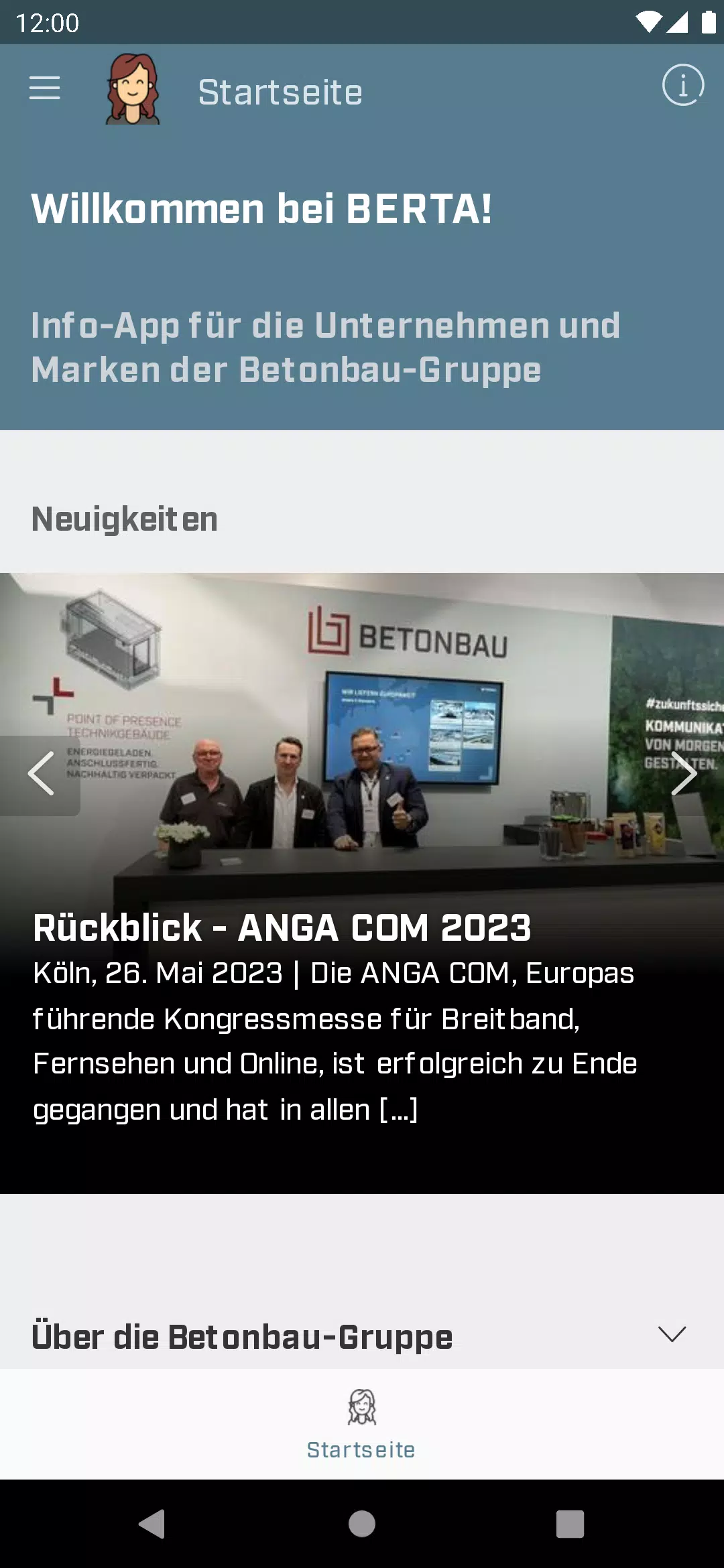 BERTA mobile screenshot 1