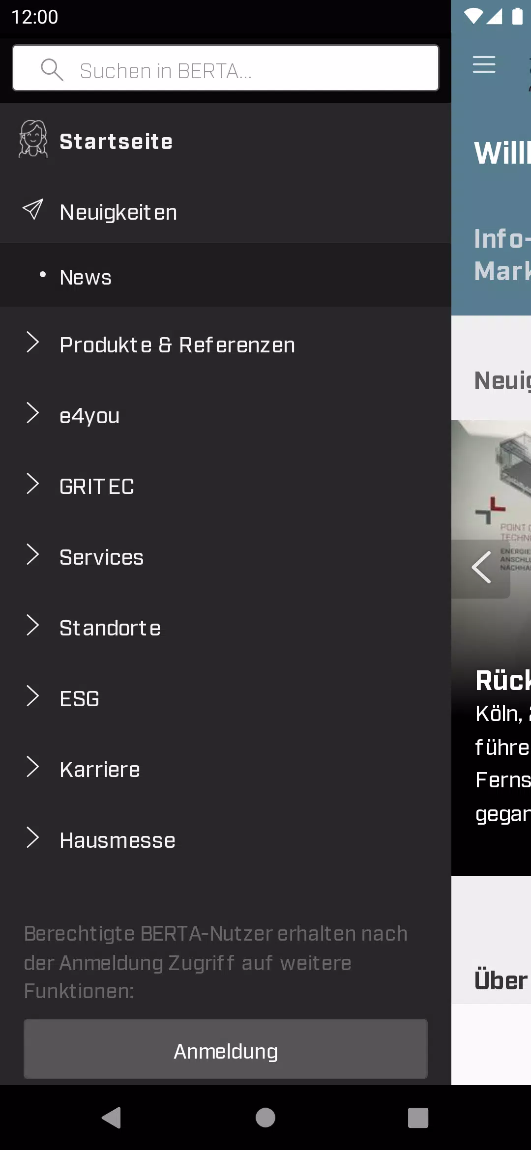 BERTA mobile screenshot 2