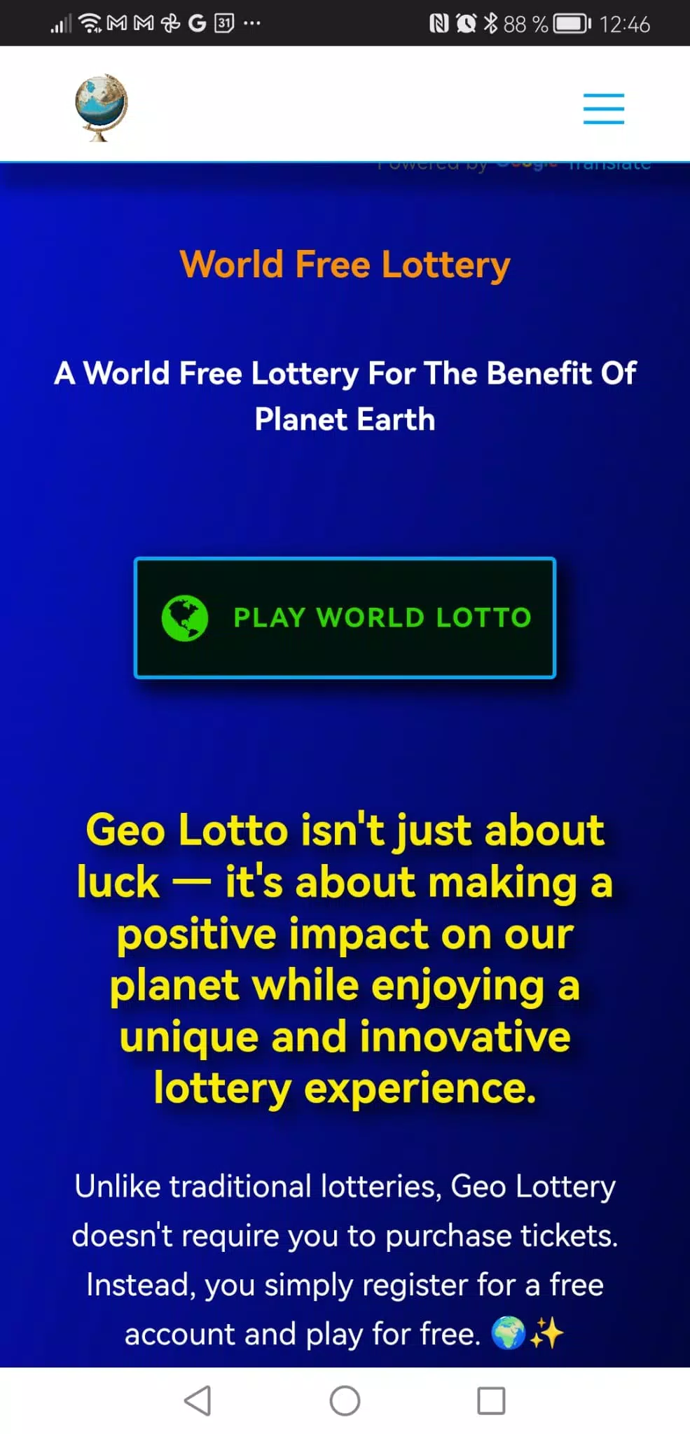 Geo Lottery screenshot 1