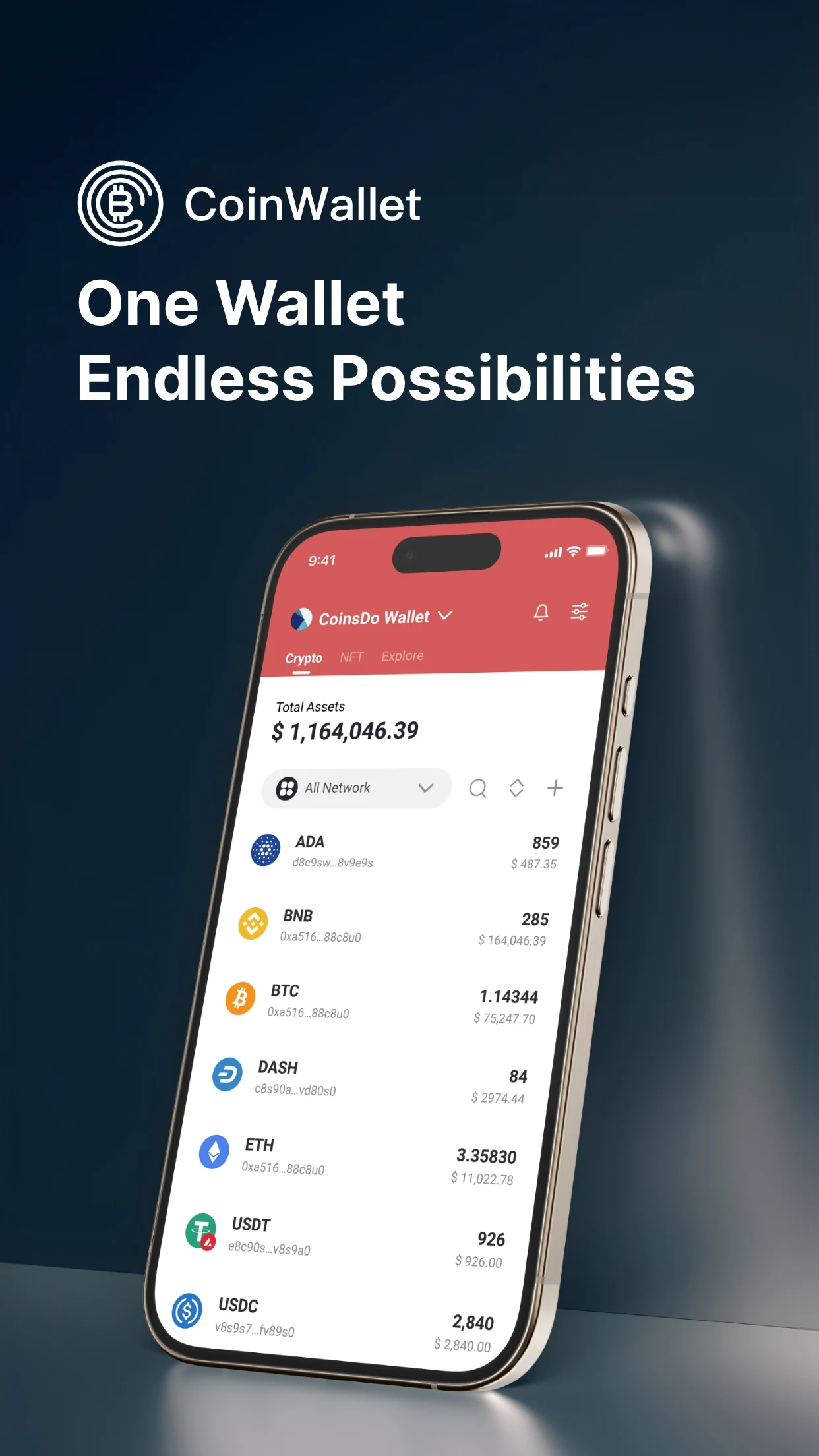CoinWallet: BTC USDT Wallet screenshot 1